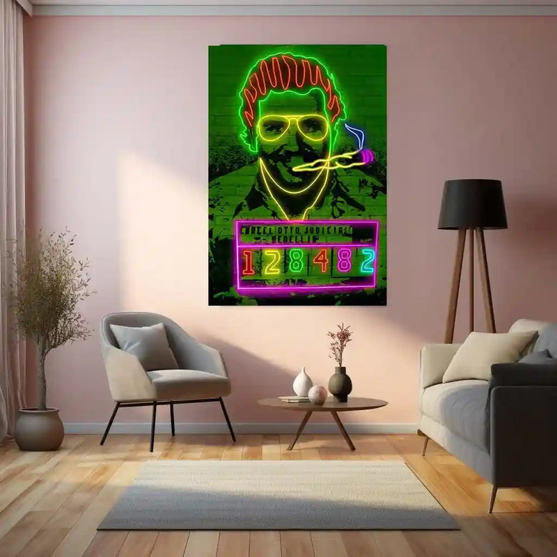 LED | Pablo Neon LED Metal Frame | Urban Pop Art Wall Poster with LED Glow - TURTLEWINGS