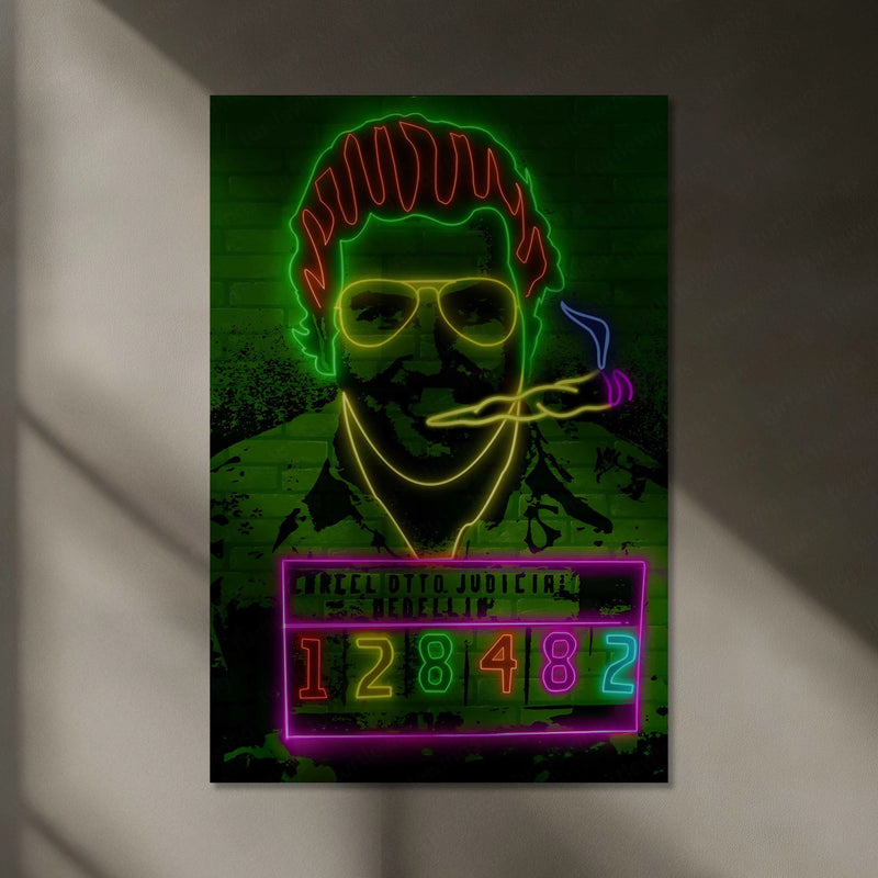 LED | Pablo Neon LED Metal Frame | Urban Pop Art Wall Poster with LED Glow - TURTLEWINGS