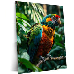 Colorful Parrot Metal Frame | Tropical Wall Art for Nature Lovers - TURTLEWINGS