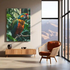 Colorful Parrot Metal Frame | Tropical Wall Art for Nature Lovers - TURTLEWINGS