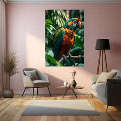 Colorful Parrot Metal Frame | Tropical Wall Art for Nature Lovers - TURTLEWINGS