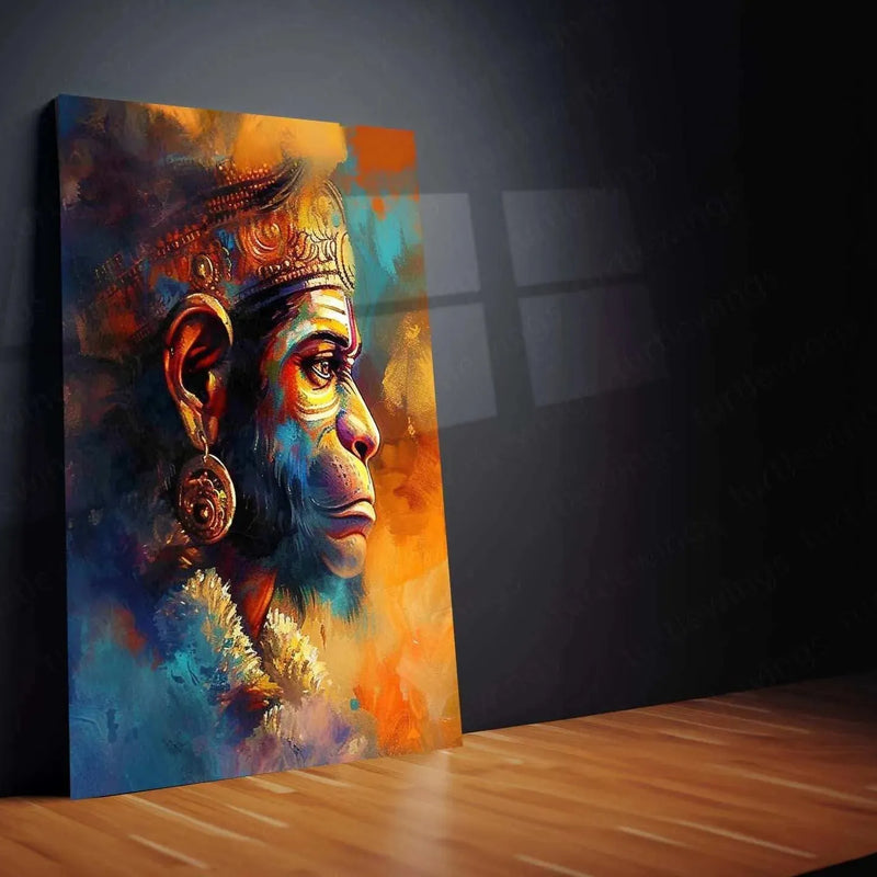 Abstract Art of Lord Hanuman – Divine Metal Poster - TURTLEWINGS