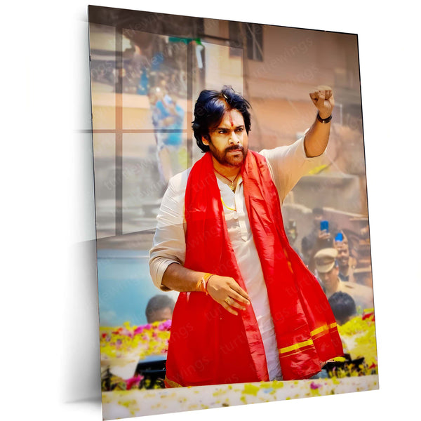 Pawan Kalyan Metal Frame | Telugu Superstar Wall Art 02 - TURTLEWINGS