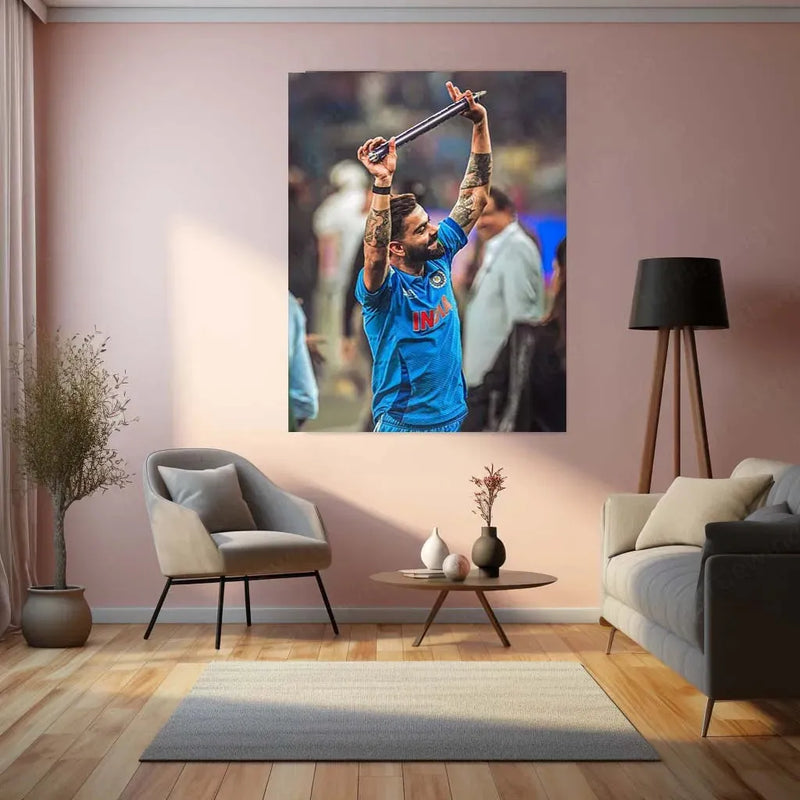 Virat Kohli | Indian Team Champions Trophy 2025 Winner | Metal Poster - TURTLEWINGS