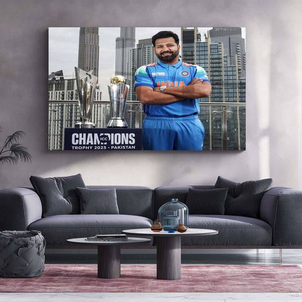 Cricket Metal Poster | Rohit Sharma Celebration Metal Poster – Hitman Cricket Wall Art | Team India 1 - TURTLEWINGS