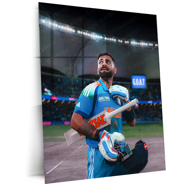 Cricket Metal Poster | Virat Kohli Metal Poster – Iconic Cricket Legend Wall Art 2 - TURTLEWINGS