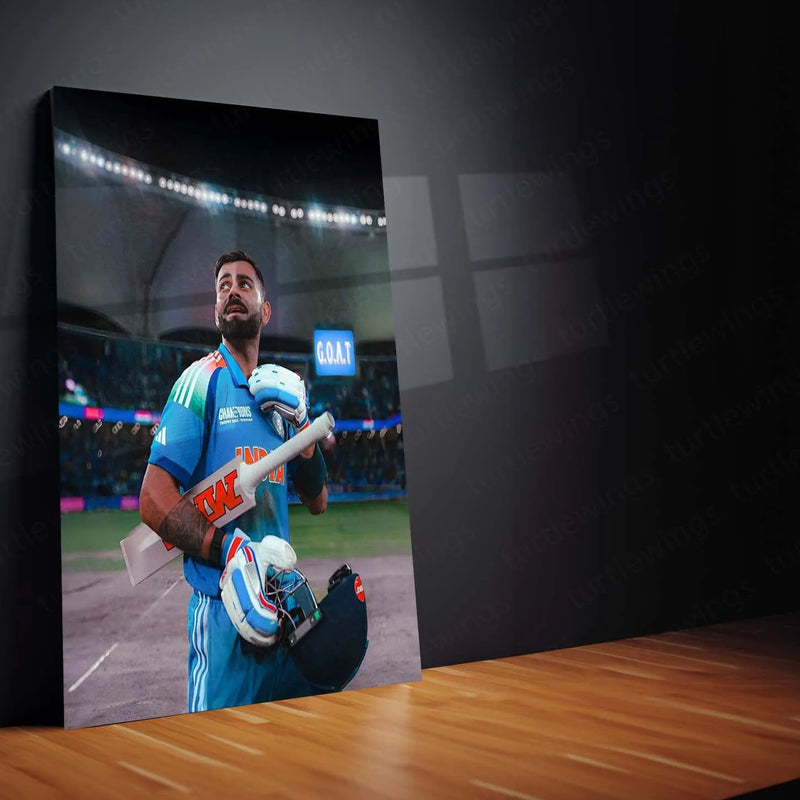 Cricket Metal Poster | Virat Kohli Metal Poster – Iconic Cricket Legend Wall Art 2 - TURTLEWINGS