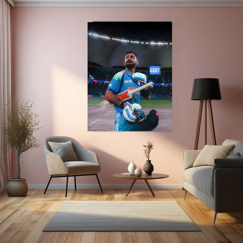 Cricket Metal Poster | Virat Kohli Metal Poster – Iconic Cricket Legend Wall Art 2 - TURTLEWINGS
