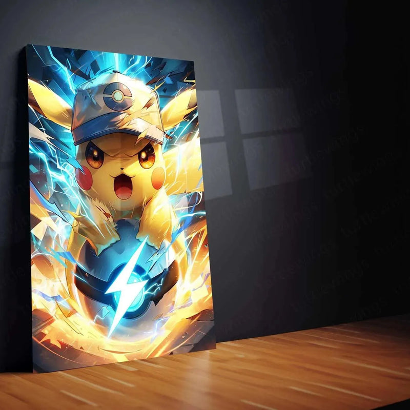 Pikachu Metal Poster – Iconic Electric Pokémon | Cute Pikachu Anime Wall Art - TURTLEWINGS