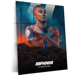 Raphinha footballer Metal Frame â Brazilian Flair in Football - TURTLEWINGS