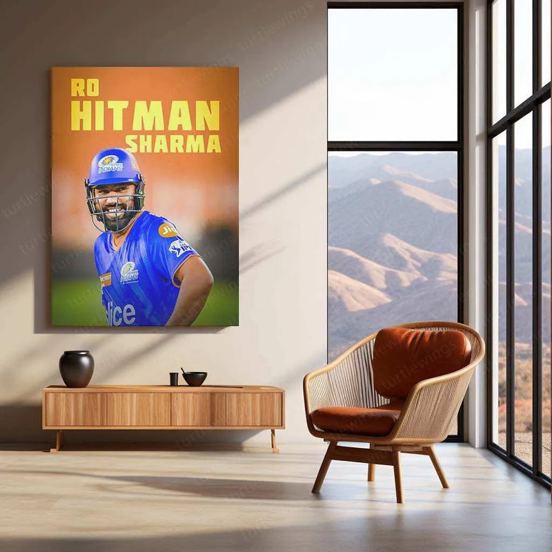 Rohit Sharma Metal Poster – The Hitman of Indian Cricket - TURTLEWINGS