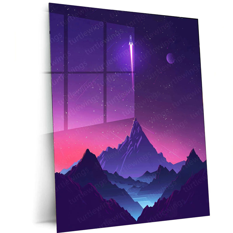 Rocket Launch Abstract Art Metal Poster - TURTLEWINGS