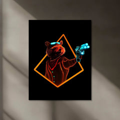 Rocket Raccoon Neon LED Metal Poster â Guardians of the Galaxy Wall Art - TURTLEWINGS