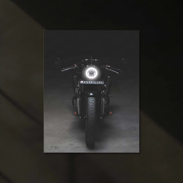 Continental GT 650 Neon LED Metal Frame | Royal Enfield Café Racer Glow Poster