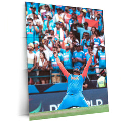 Rohit Sharma Celebration Metal Poster – Hitman’s Iconic Moments - TURTLEWINGS