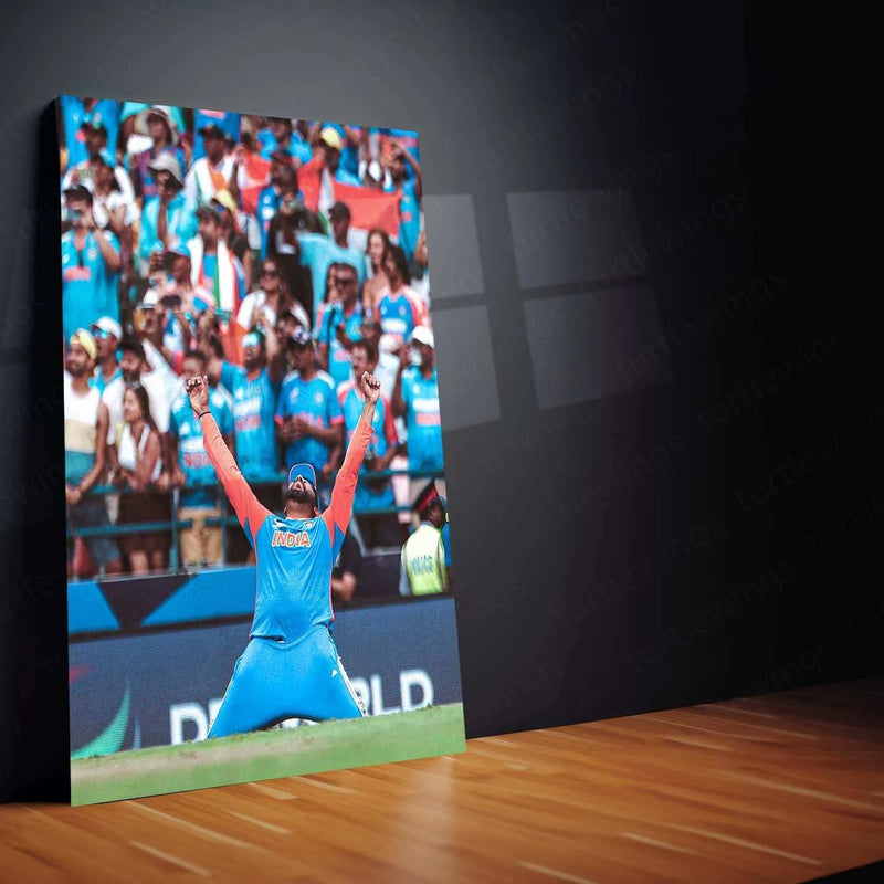 Rohit Sharma Celebration Metal Poster – Hitman’s Iconic Moments - TURTLEWINGS