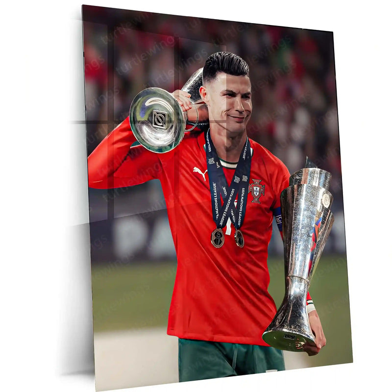 Football | 🏆 Cristiano Ronaldo Wins 2025 UEFA Nations League – Metal Poster | Football Glory Wall Art 02 - TURTLEWINGS