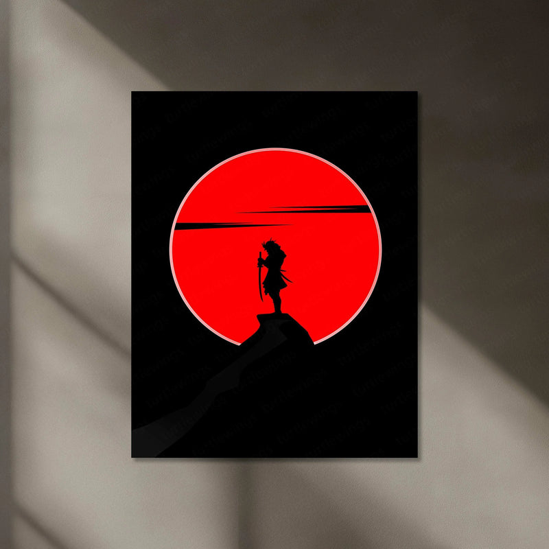 Samurai Dark Neon LED Metal Poster - TURTLEWINGS