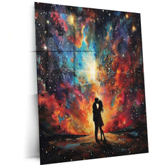 Romantic Couple Kissing – Passionate Metal Poster - TURTLEWINGS