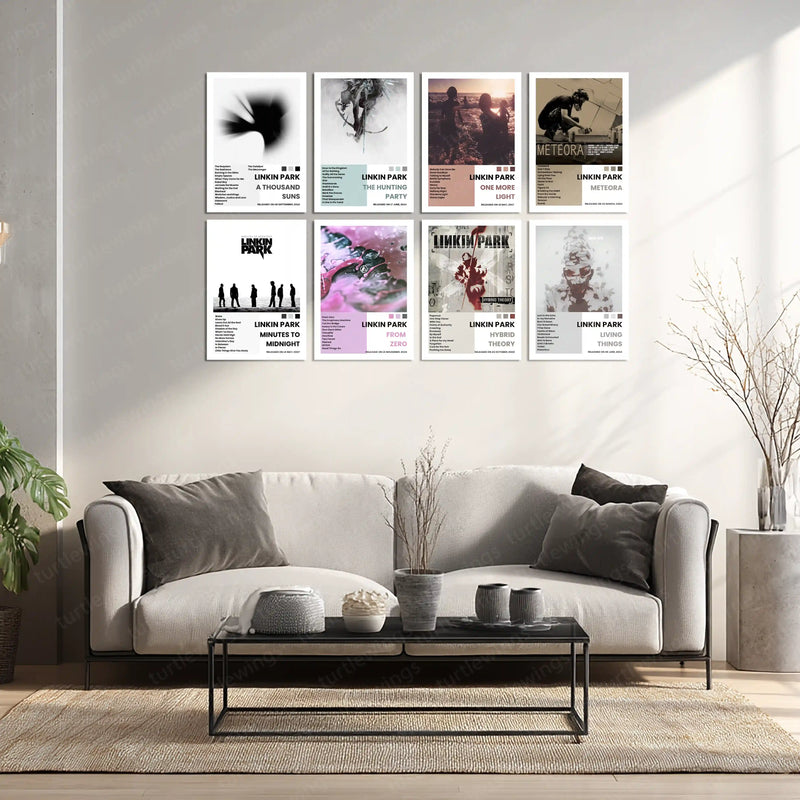 Linkin Park Metal Poster Collection – 11 Iconic Albums | Premium Music Wall Art | Buy Single, Set of 8, or Complete Set of 11