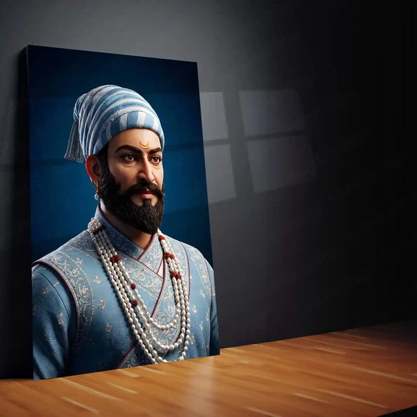 Chhatrapati Shivaji Maharaj Metal Frame | Warrior King Wall Art | Metal Frame