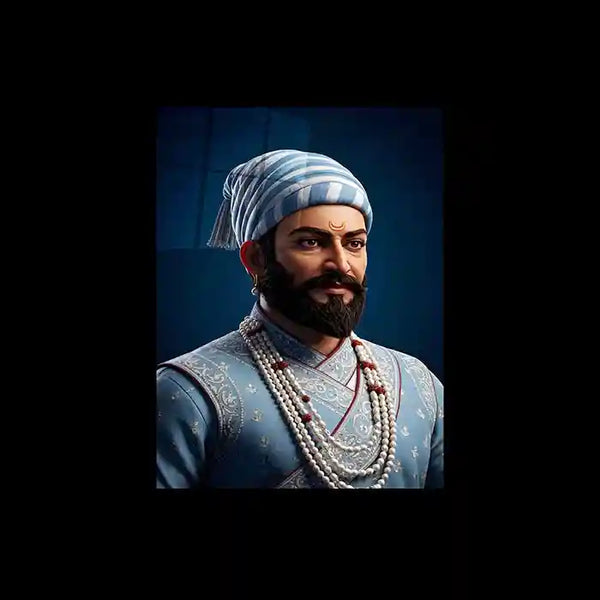 Chhatrapati Shivaji Maharaj Metal Frame | Warrior King Wall Art | Metal Frame