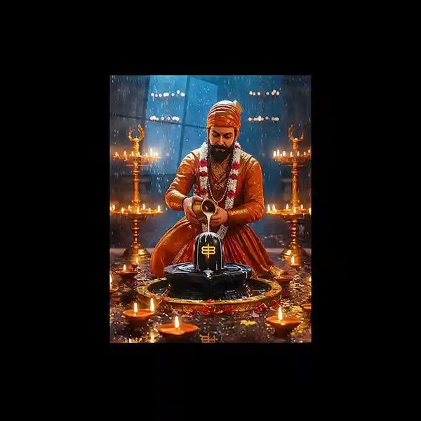 Chhatrapati Shivaji Maharaj Metal Frame | Warrior King Wall Art | Metal Frame 02