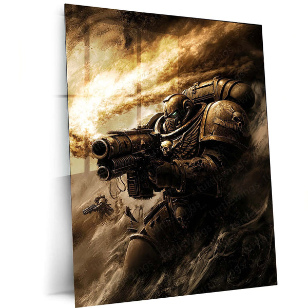 Warhammer 40k | Epic Battle Scene Metal Poster | HD Metal Wall Frame for Gamers & Collectors 05