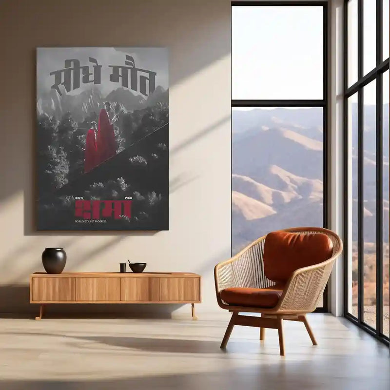 Sidhe Mout Metal Frame | Indian Hip-Hop Duo Poster | Underground Rap Wall Art | Bold Music Decor 01
