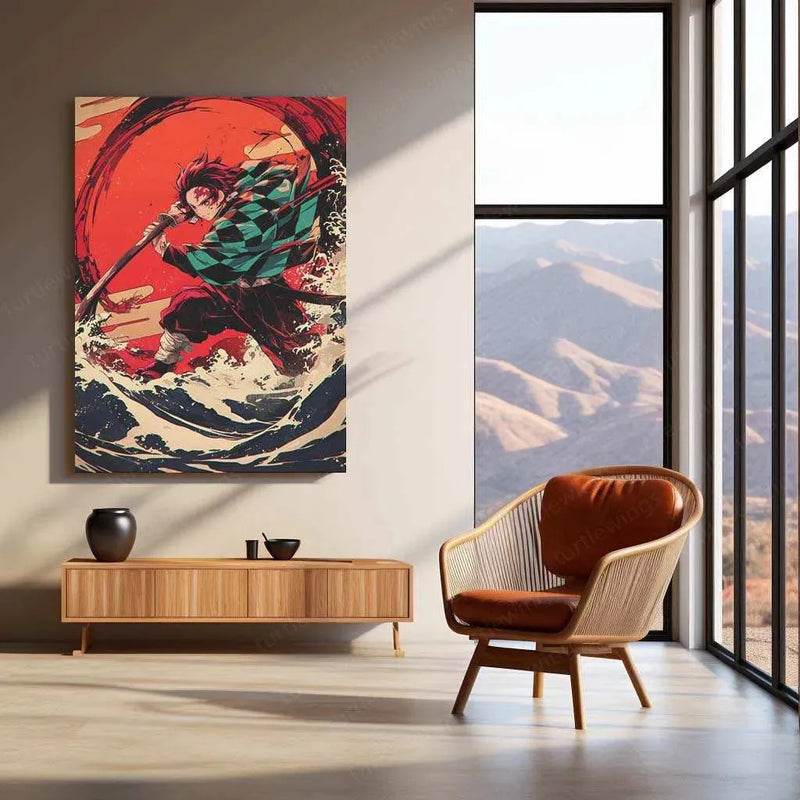 Tanjiro Kamado Metal Poster – Demon Slayer Wall Art for Anime Fans - TURTLEWINGS