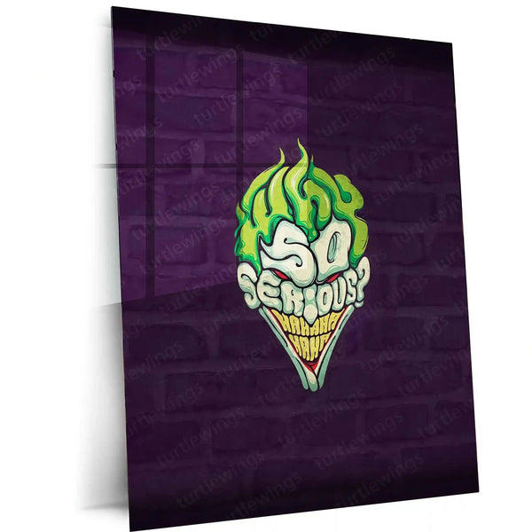 “Why So Serious?” Joker Metal Frame – Dark Knight Villain Poster | Iconic DC Wall Art | Gritty Cinema-Inspired Decor - TURTLEWINGS
