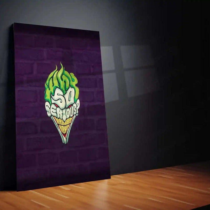 “Why So Serious?” Joker Metal Frame – Dark Knight Villain Poster | Iconic DC Wall Art | Gritty Cinema-Inspired Decor - TURTLEWINGS