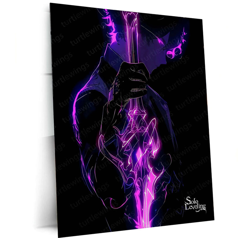 Solo Leveling Metal Poster | Sung Jin-Woo Shadow Monarch Wall Art | Anime Manhwa Decor 12 - TURTLEWINGS