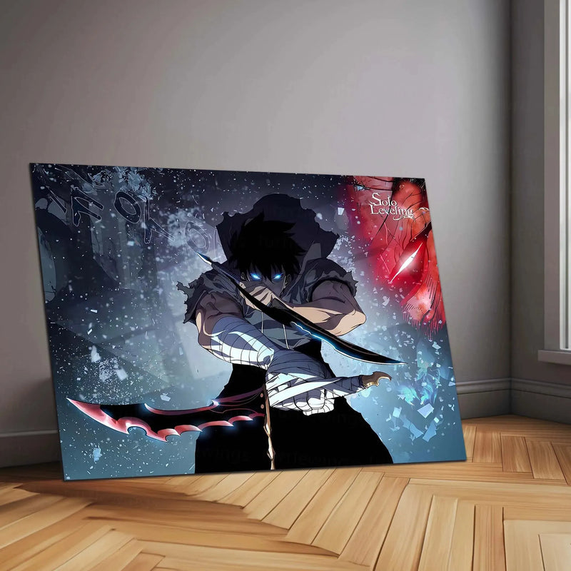 Solo Leveling Metal Poster | Sung Jin-Woo Shadow Monarch Wall Art | Anime Manhwa Decor 13 - TURTLEWINGS