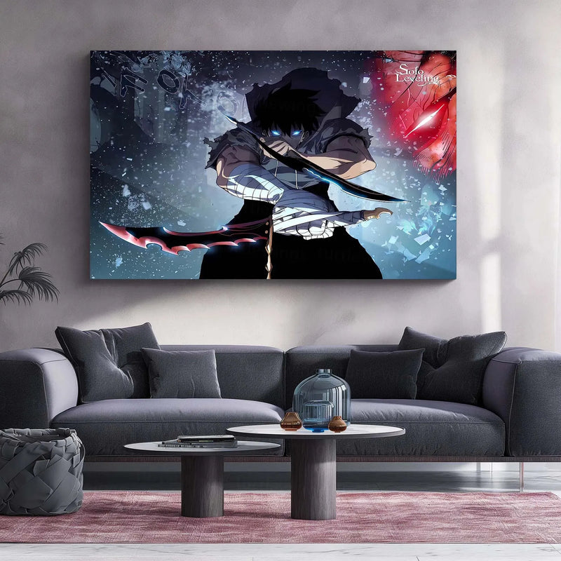 Solo Leveling Metal Poster | Sung Jin-Woo Shadow Monarch Wall Art | Anime Manhwa Decor 13 - TURTLEWINGS