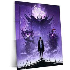 Solo Leveling Metal Poster | Sung Jin-Woo Shadow Monarch Wall Art | Anime Manhwa Decor 03 - TURTLEWINGS