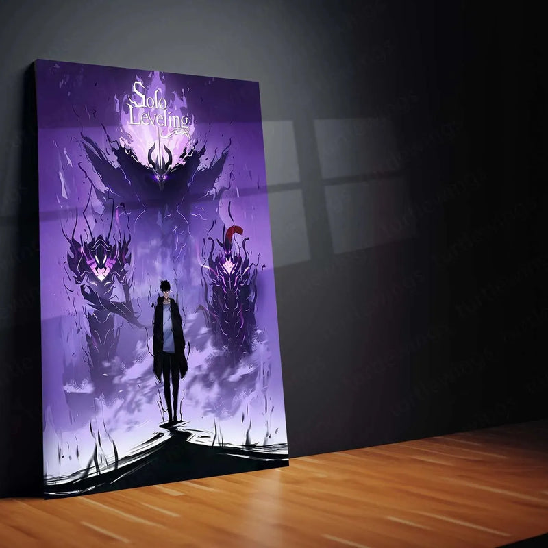 Solo Leveling Metal Poster | Sung Jin-Woo Shadow Monarch Wall Art | Anime Manhwa Decor 03 - TURTLEWINGS