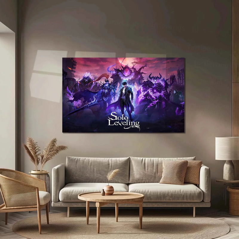 Solo Leveling Metal Poster | Sung Jin-Woo Shadow Monarch Wall Art | Anime Manhwa Decor 04 - TURTLEWINGS