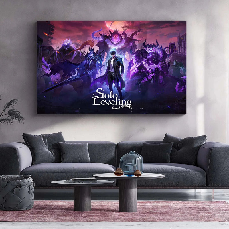 Solo Leveling Metal Poster | Sung Jin-Woo Shadow Monarch Wall Art | Anime Manhwa Decor 04 - TURTLEWINGS