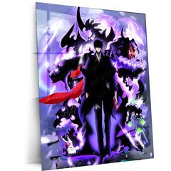Solo Leveling Metal Poster | Sung Jin-Woo Shadow Monarch Wall Art | Anime Manhwa Decor 09 - TURTLEWINGS