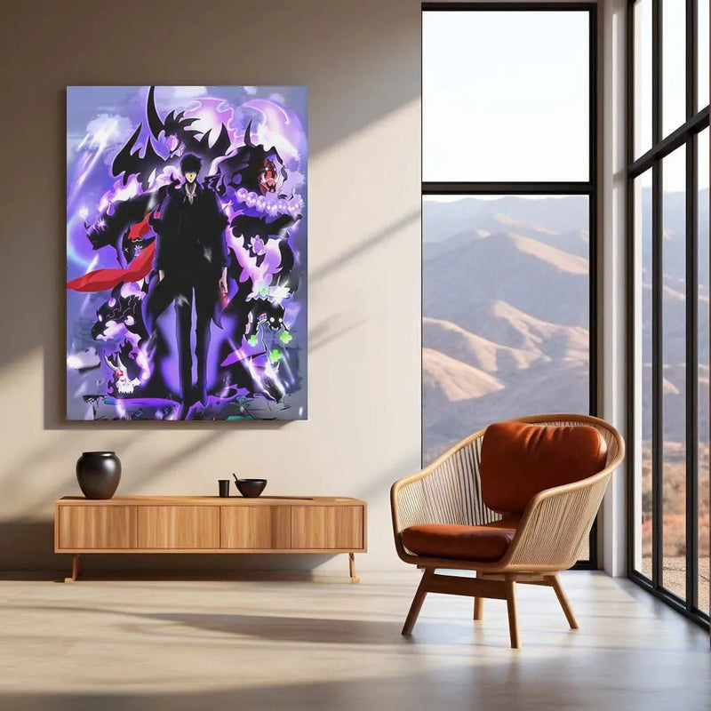 Solo Leveling Metal Poster | Sung Jin-Woo Shadow Monarch Wall Art | Anime Manhwa Decor 09 - TURTLEWINGS