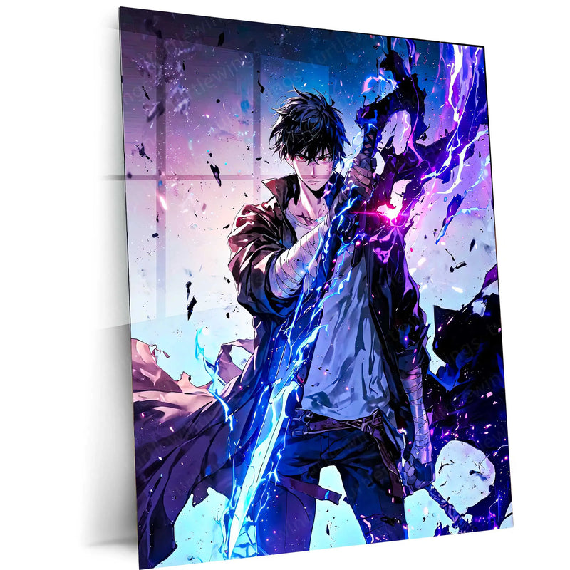 Solo Leveling Metal Poster | Sung Jin-Woo Shadow Monarch Wall Art | Anime Manhwa Decor 15 - TURTLEWINGS
