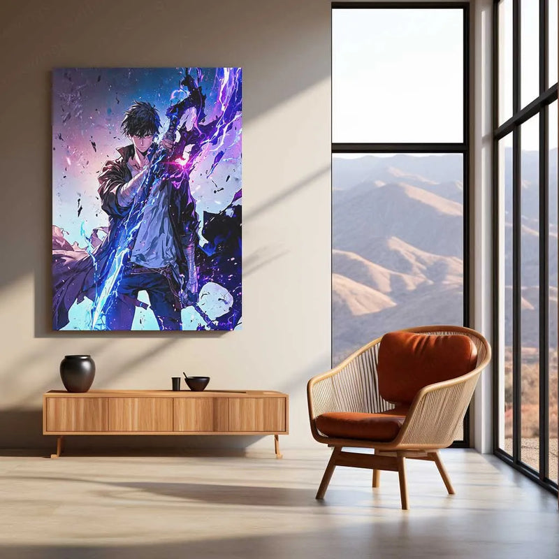Solo Leveling Metal Poster | Sung Jin-Woo Shadow Monarch Wall Art | Anime Manhwa Decor 15 - TURTLEWINGS
