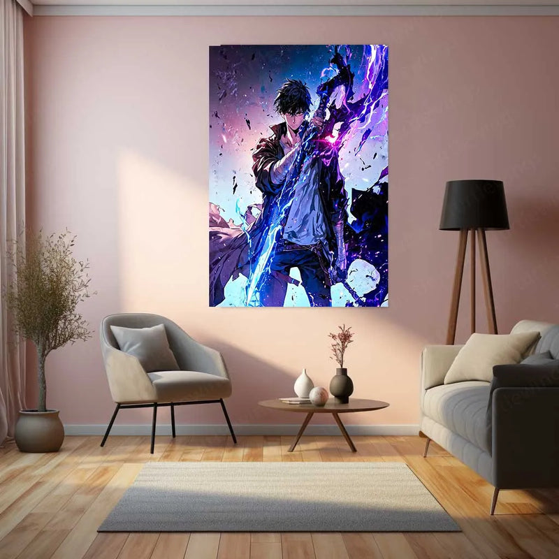 Solo Leveling Metal Poster | Sung Jin-Woo Shadow Monarch Wall Art | Anime Manhwa Decor 15 - TURTLEWINGS