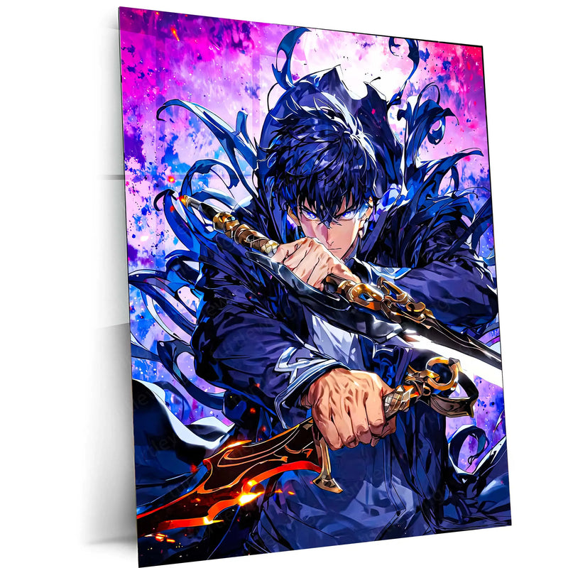 Solo Leveling Metal Poster | Sung Jin-Woo Shadow Monarch Wall Art | Anime Manhwa Decor 16 - TURTLEWINGS