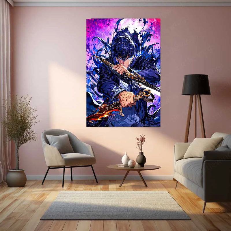 Solo Leveling Metal Poster | Sung Jin-Woo Shadow Monarch Wall Art | Anime Manhwa Decor 16 - TURTLEWINGS