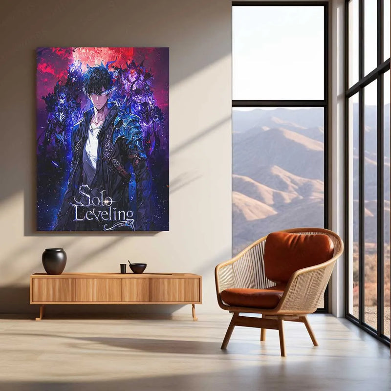 Solo Leveling Metal Poster | Sung Jin-Woo Shadow Monarch Wall Art | Anime Manhwa Decor 18 - TURTLEWINGS
