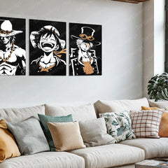Anime Metal Poster | Ace, Luffy & Sabo Metal Poster Set – One Piece Brothers Wall Art Collection - TURTLEWINGS