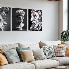 Rebel Renaissance – Luxury Street Art Metal Poster Set of 3 | Modern Luxury Wall Frames | Bold Urban Aesthetic