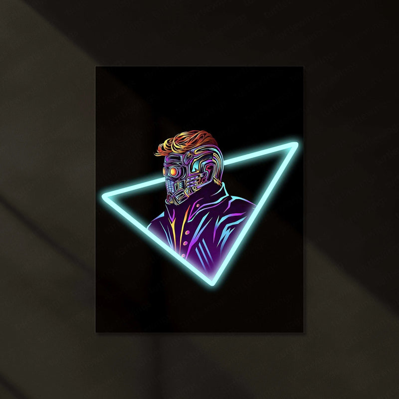 Star-Lord Neon LED Metal Poster â Guardians of the Galaxy Wall Art - TURTLEWINGS